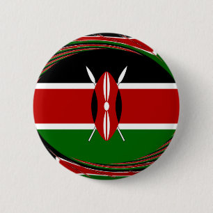 Kenya Hakuna Matata Black Red Green 2 Inch Round Button