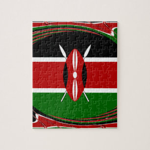Kenya Hakuna Matata Black Red Green Jigsaw Puzzle