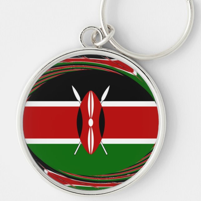 Kenya Hakuna Matata Black Red Green Keychain (Front)