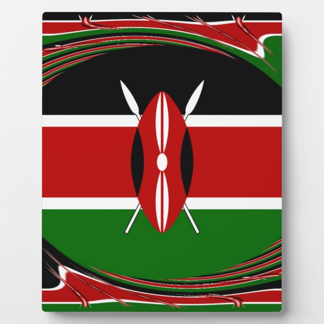 Kenya Hakuna Matata Black Red Green Plaque (Front)