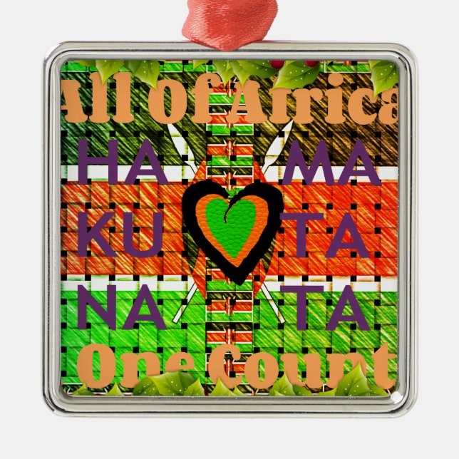 Kenya Hakuna Matata Metal Ornament (Front)