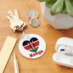 Kenya Heart Flag Keychain