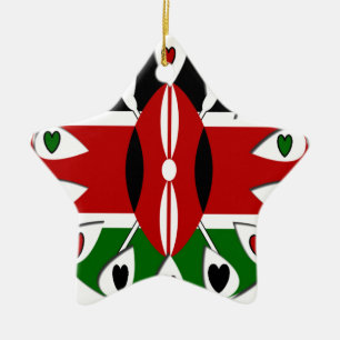 Kenya Hearts Ceramic Ornament