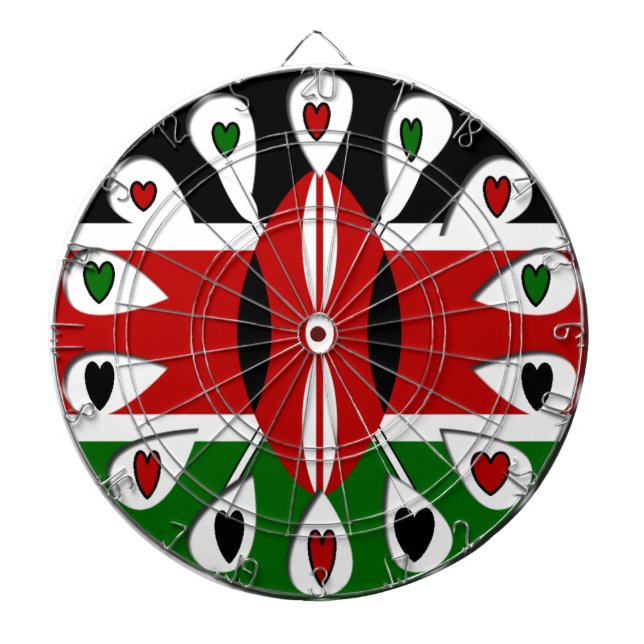 Kenya Hearts Dartboard (Front)