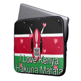 Kenya Heritage: I Love Kenya   Hakuna Matata Desig Laptop Sleeve