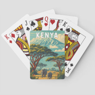 Kenya Illustration Travel Art Vintage Playing Cards