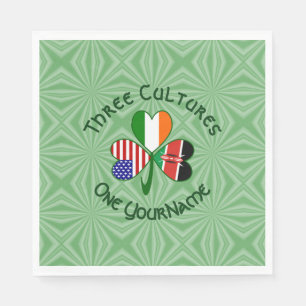 Kenya Ireland USA Shamrock Flag Personalized  Napkin