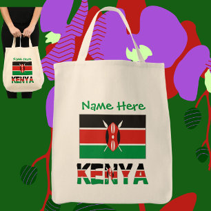 Kenya Kenyan Flag Green Personalized Tote Bag