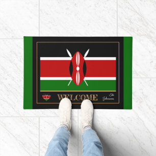 Kenya & Kenyan Flag house mats/sports Welcome Doormat