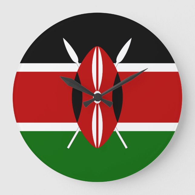 Kenya (Kenyan) Flag Large Clock (Front)