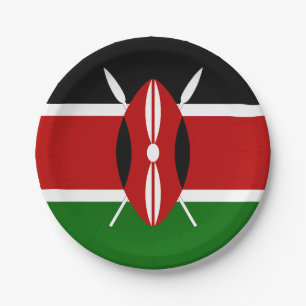 Kenya (Kenyan) Flag Paper Plate