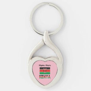 Kenya Kenyan Flag Personalized Name  Keychain