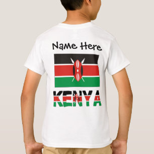 Kenya Kenyan Flag Personalized Name  T-Shirt