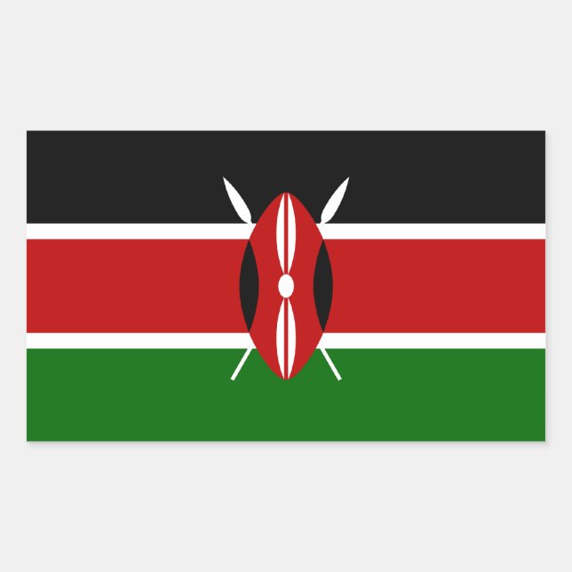 Kenya/Kenyan Flag Sticker (Front)