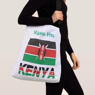 Kenya Kenyan Flag Tiled Green Personalized Crossbody Bag