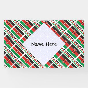 Kenya Kenyan Flag Tiled Personalized Banner