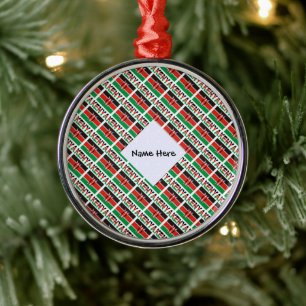 Kenya Kenyan Flag Tiled Personalized Metal Ornament