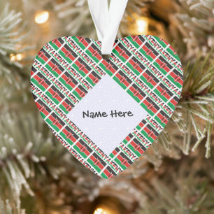 Kenya Kenyan Flag Tiled Personalized Name Ornament