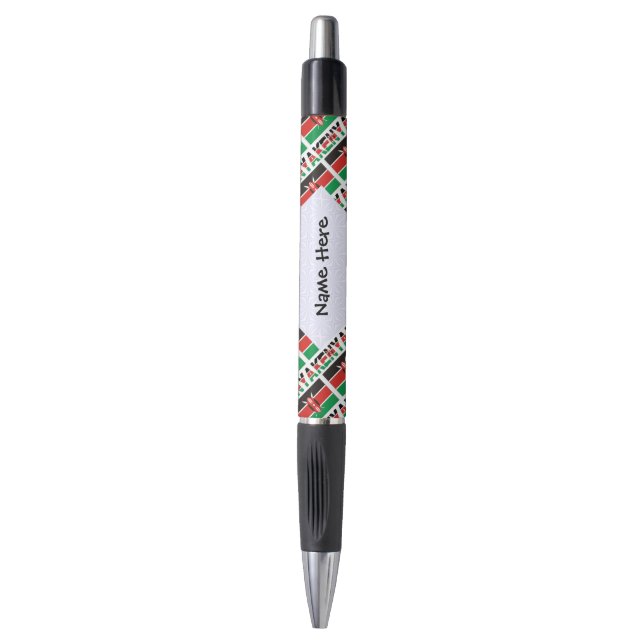 Kenya Kenyan Flag Tiled Personalized  Pen (Front Vertical)