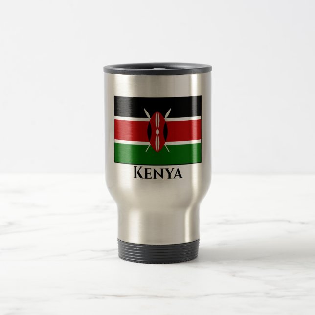 Kenya (Kenyan) Flag Travel Mug (Center)