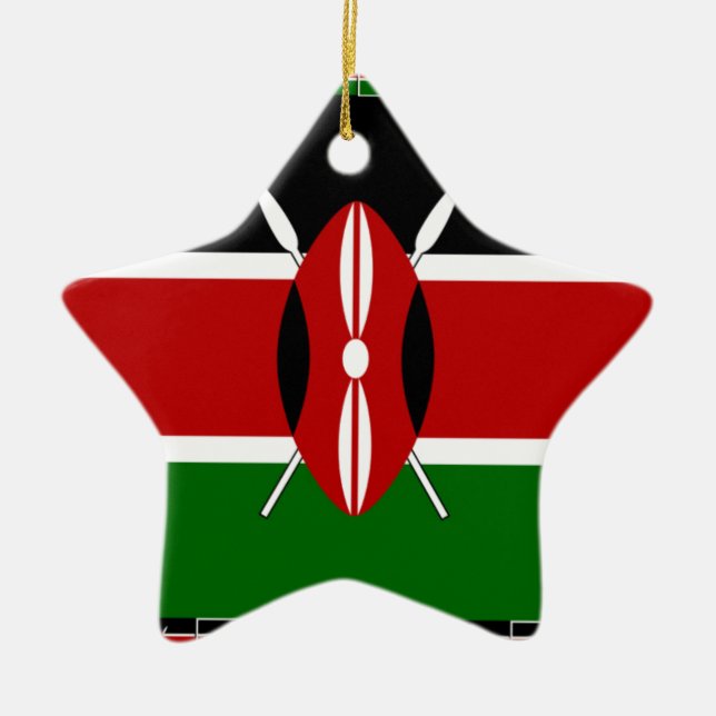 Kenya Kenyan Flags Ceramic Ornament (Front)