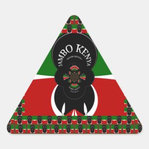 Kenya Lovely back red green ethnic hearts tribal  Triangle Sticker