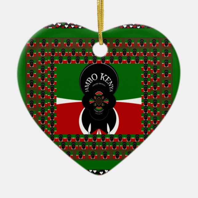 Kenya lovely heats ceramic ornament (Front)