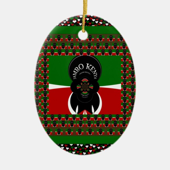 Kenya lovely heats ceramic ornament (Front)