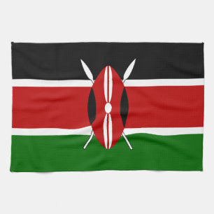 Kenya Maasai flag Bendera ya Kenya Kitchen Towel