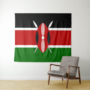 Kenya Maasai flag Bendera ya Kenya Tapestry