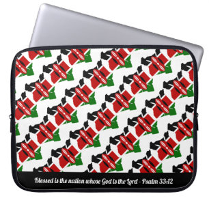 KENYA MAP Customizable Text BLESSED Laptop Sleeve