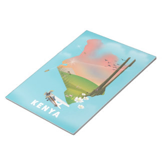 Kenya Map Illustration travel poster. Notepad