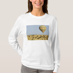 Kenya, Masai Mara. Tourists ride hot air balloon T-Shirt