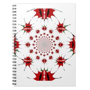 Kenya National Flag Shield Kaleidoscope Pattern  Notebook