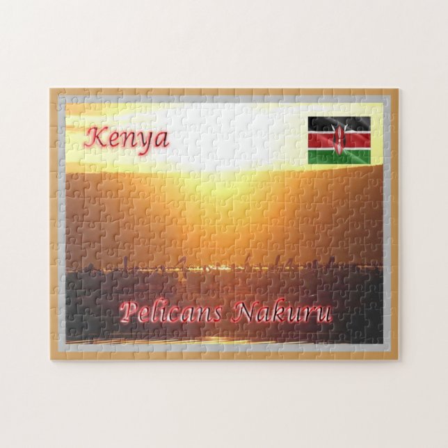 Kenya - Pelicans Nakuru - Jigsaw Puzzle (Horizontal)