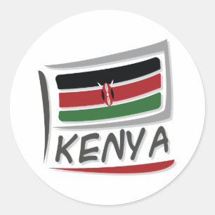 Kenya   Pride X Flag Classic Round Sticker