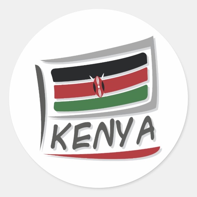 Kenya   Pride X Flag Classic Round Sticker (Front)