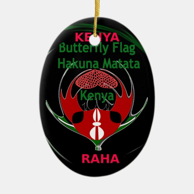 Kenya Raha Hakuna Matata.jpg Ceramic Ornament (Front)