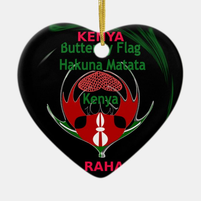 Kenya Raha Hakuna Matata.jpg Ceramic Ornament (Front)
