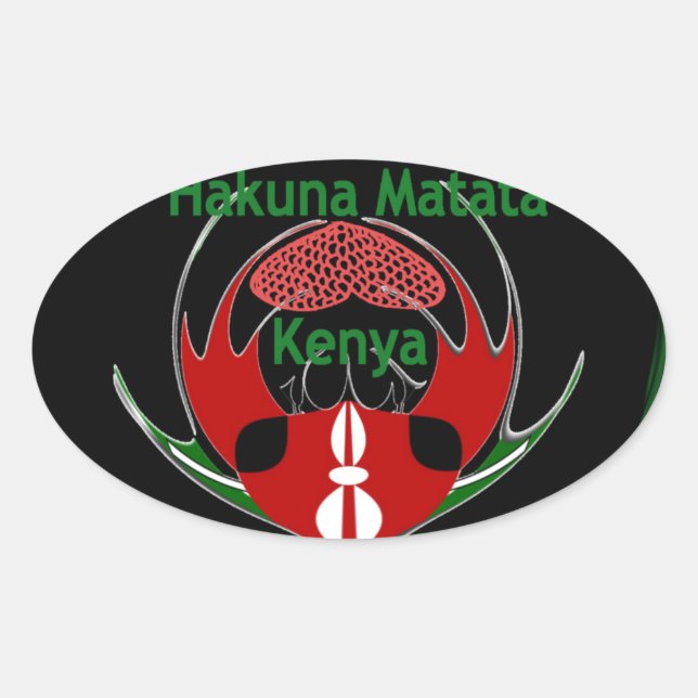 Kenya Raha Hakuna Matata.jpg Oval Sticker (Front)