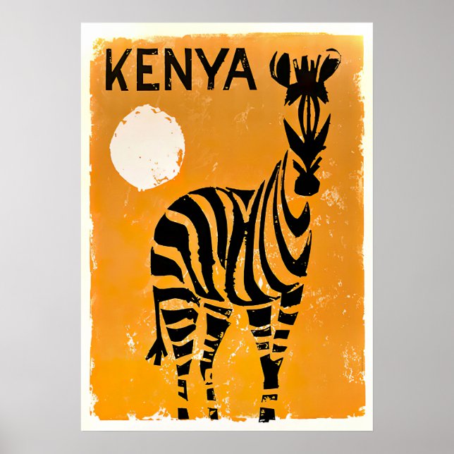 Kenya Retro Vintage Travel Poster (Front)