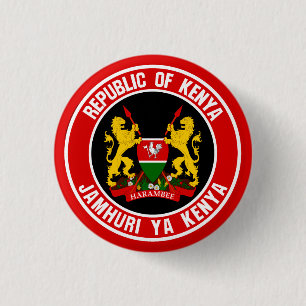 Kenya Round Emblem 1 Inch Round Button