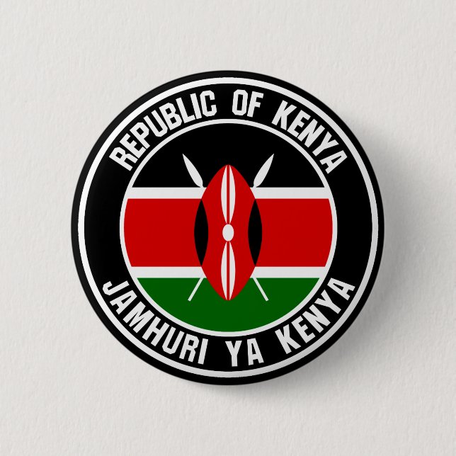 Kenya Round Emblem 2 Inch Round Button (Front)