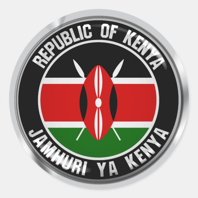 Kenya Round Emblem Classic Round Sticker (Front)