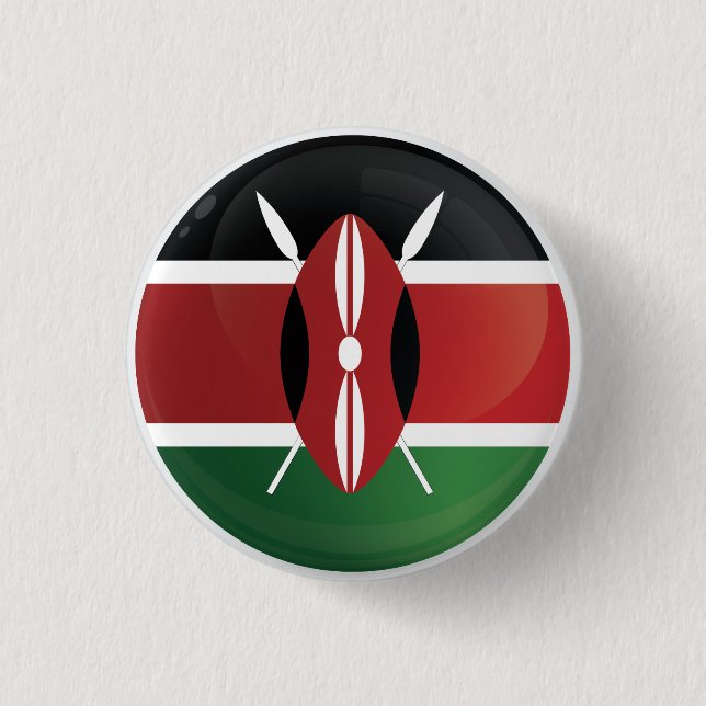Kenya  Round Icon Flag 1 Inch Round Button (Front)