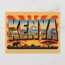 Kenya Savanna Mountain Rift Valley Vintage Art