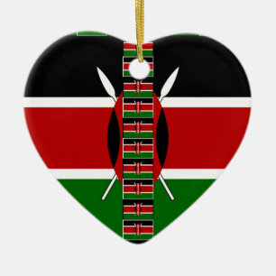 Kenya Seamless Flags Border Frames Art Print Ceramic Ornament