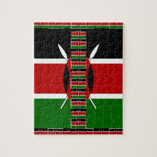 Kenya Seamless Flags Border Frames Art Print Jigsaw Puzzle