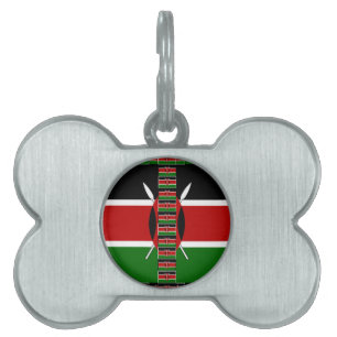 Kenya Seamless Flags Border Frames Art Print Pet Name Tag