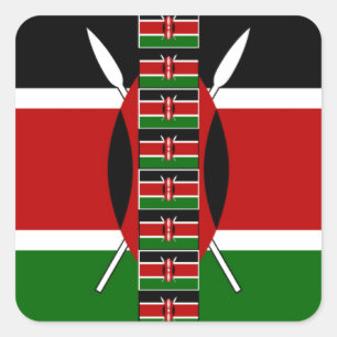 Kenya Seamless Flags Border Frames Art Print Square Sticker